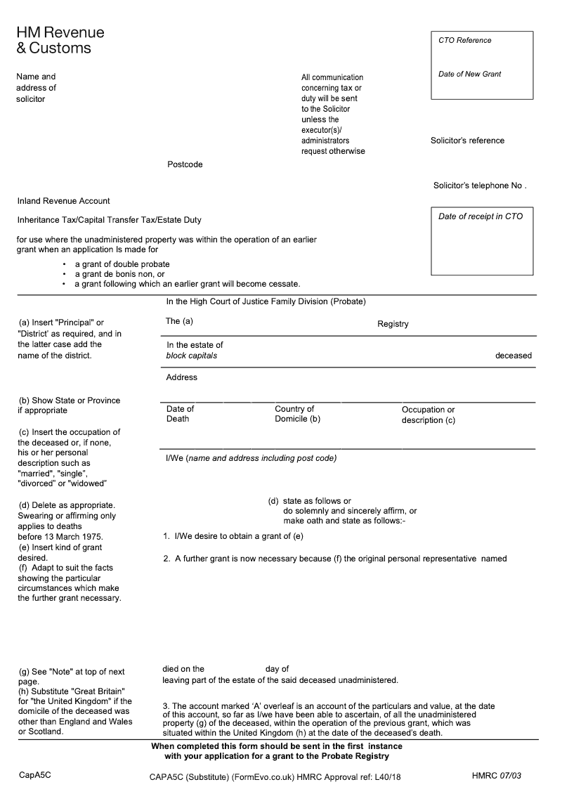 CAPA5C Grant of double probate de bonus non preview