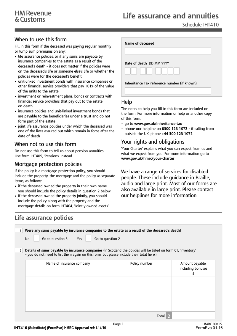 IHT410 Life assurance and annuities preview